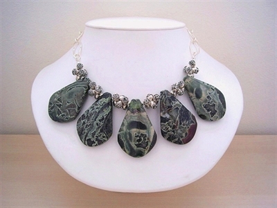 Picture of Green Jasper and 925 Silver Components