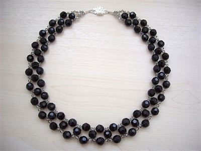 Picture of Black Onyx, Swarovski Crystals and 925 Silver Components