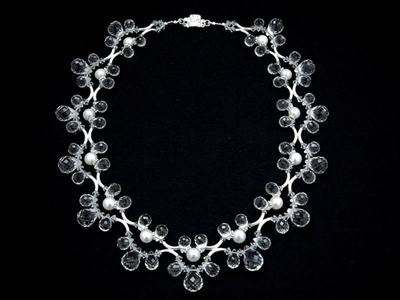 Picture of Clear Quartz, Swarovski Crystals, Fresh Water Pearls and 925 Silver Components