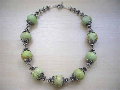 Picture of Green Howlite, Swarovski Crystals and 925 Silver Components