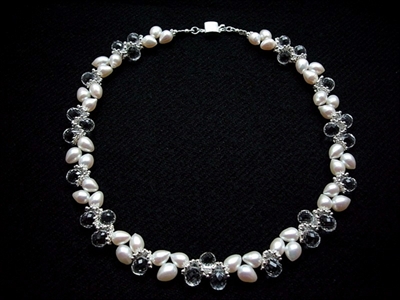 Picture of Fresh Water Pearls, Clear Quartz and 925 Silver Components