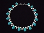 Picture of Fresh Water Pearls, Howlite and 925 Silver Components