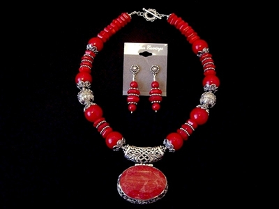 Picture of Red Sponge Coral and 925 Silver Components 83.1. Unnamed