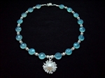 Picture of Blue Chalcedony, Swarovski Crystals and 925 Silver Components
