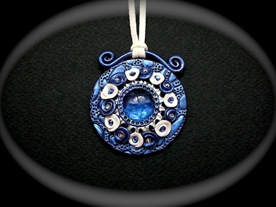 Picture of Polymer clay, Swarovski and glass.