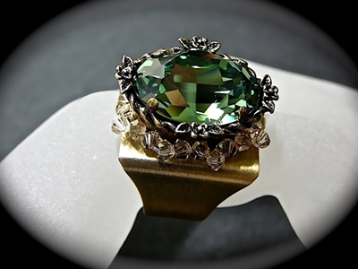 Picture of Swarovski brass ring.