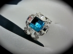 Picture of Swarovski Rhodium ring. 