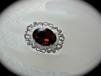 Picture of Swarovski Rhodium ring.