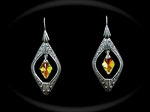 Picture of Swarovski and Antique Silver Brass earrings.