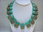 Picture of Set of Howlite Gemstone Necklace and Earrings